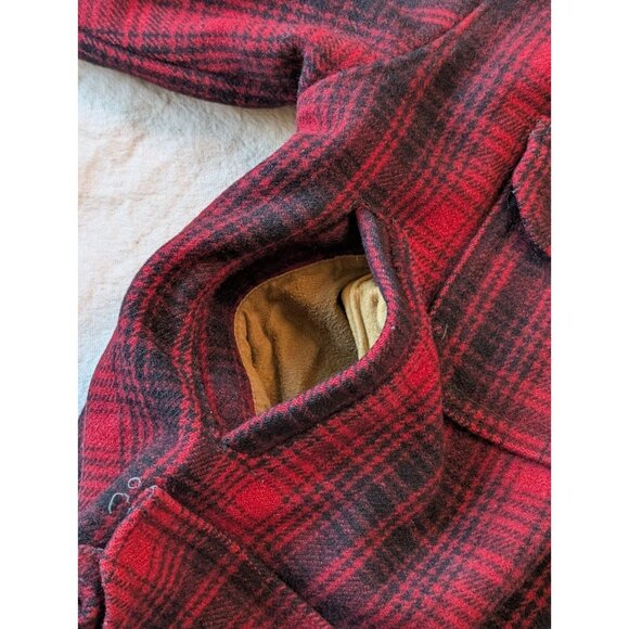 Woolrich Vintage 60s Heavy Wool Hunting Mackinaw Buffalo Check Jacket Patches 42 - Picture 12 of 16